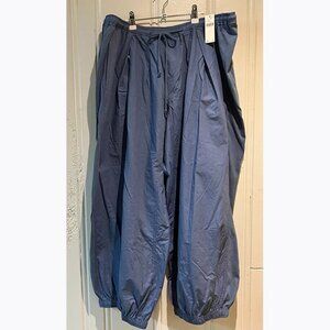 Oversized Anthro Cotton Balloon/Parachute Pants Drawstring Waist Elastic Ankles